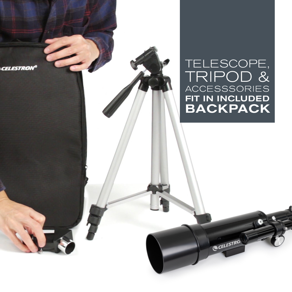 Celestron Travel Scope 60 Portable Telescope with Backpack and Tripod - image 3 of 10