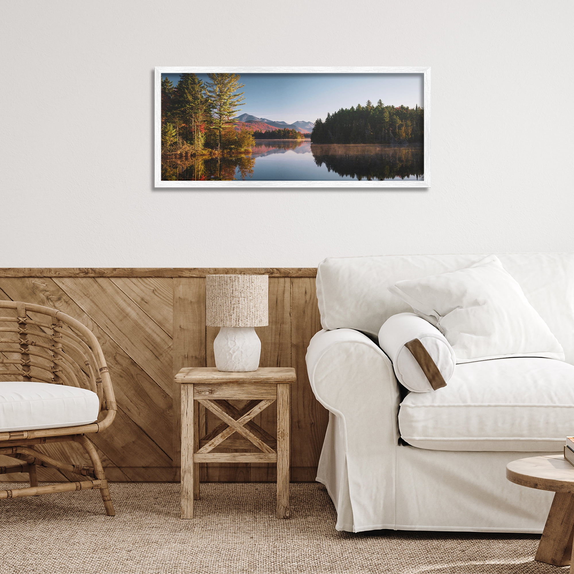 Stupell Industries Autumn Morning Reflection White Framed Giclee Art, design by Jonathan Zaharek