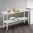 thumbnail image 3 of Stainless Steel Table for Prep & Work, 2-Tier Shelf 24"x60" NSF Commercial Metal Worktable Adjustable Height & Leveling Feet, Extra Strength Kitchen Storage Rack for Restaurant Warehouse, 3 of 9