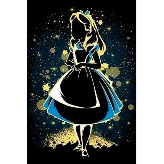 Alice in Wonderland Diamond Painting Kits,5D Diamond Art Cartoon princess Full Drill Craft Painting Gift for Adult, Home Decor (12 x 16 Inches)