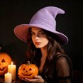 thumbnail image 5 of GUACER Womens Halloween Witch Wool Hats Wide Brim Spire Knitted Caps for Party & Daily, 5 of 5