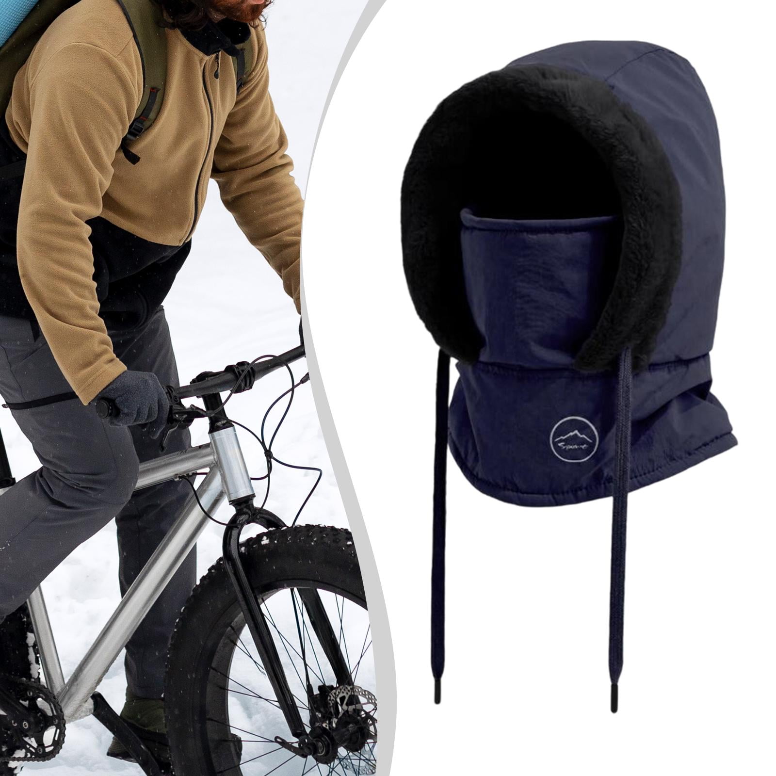 Hood Ski Mask Cycling Neck Warmer Thermal Polyester Warm Face Cover for Adult Outdoor Winter Sports