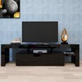 thumbnail image 5 of Segmart TV Stand for 70 inch TVs, Modern Black LED TV Stand with 16 Colors Light, TV Media Console High Gloss Entertainment Center with 2 Drawers and Open Shelves, Black, S9800, 5 of 9