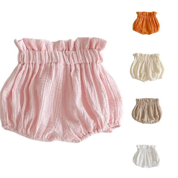 PMVFHDE Kids Spring Summer Solid Color Shorts Baby Girls Boys Loose Casual Pull-On