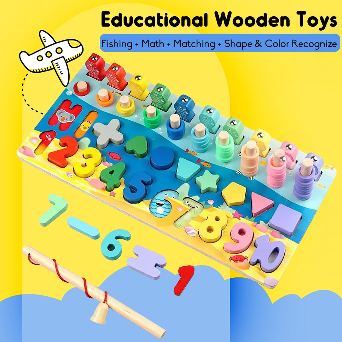 Kids Baby Learning Toys 5 IN 1 Wooden Fishing Game Math Matching Game  Building Blocks Number Sorting Puzzle Toys Kids Perfect Gift for Early  Education - Walmart.com