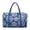 Blue Floral Spots, variant on Lightweight Carry On Personal Item for Vacation Women Stylish Duffle with Polyester Fabric & Luggage Handle Strap, Blue Ikat Line Pattern