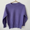 thumbnail image 6 of LYHaoo Toddler Sweater Boys Girls Cotton Lightweight Sweaters Crew Neck Solid Color Knit Pullover Long Sleeve Sweaters 8-10 Years(Purple), 6 of 6