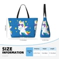thumbnail image 3 of Hirioo Cool Unicorn Star Golden for Large Capacity Beach Travel Bag for Women Men Foldable Beach Bags, Ideal for Travel, Beach, Pool, Picnic, and Family Outings, 3 of 7