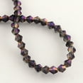 thumbnail image 2 of 10Strand Electroplate Glass Bead Strands Rainbow Plated Faceted Bicone Purple 4x4.5mm Hole: 1mm about 92~96pcs/strand 13.78~14.37 inch, 2 of 2