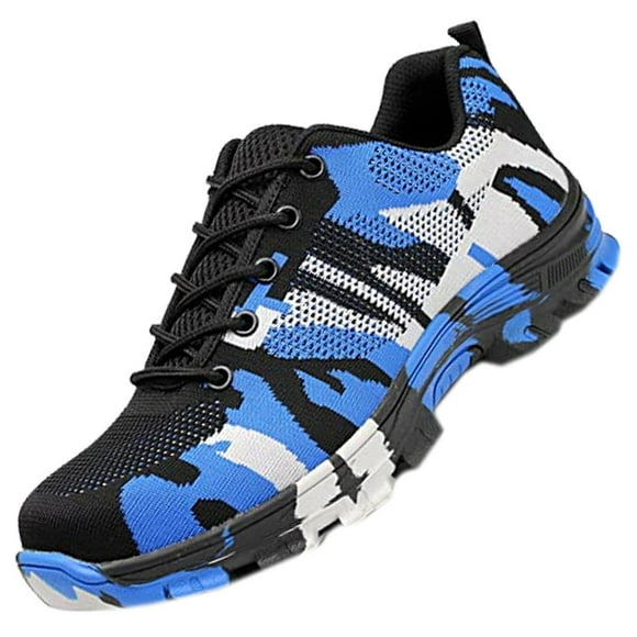 Tenis Industriales ProTuffBlue 7US 25MX Azul/Negro Plantilla Kevlar Suela EVA Punta de Acero Agujetas Ligero Transpirabl FootShack MXTFF-005