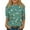 Green, variant on Girls Shirts Size 5-12 Fall 3/4 Sleeve Tops Round Neck Trendy Going Out T Shirts 2025 Floral Print Half Sleeve Outfits