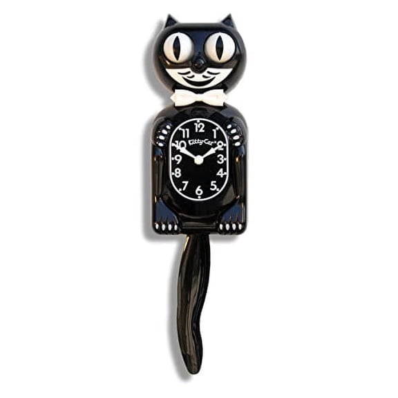 Small Kitty Cat Clock in Black 12.75" Version