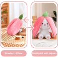 thumbnail image 2 of 2023 New Easter Plush Bunny Toy ,Bunny Stuffed Animal Plush, Reversible Bunny Carrot Strawberry Pillow with Zipper, Cute Squishy Rabbit Sofa Pillow Decoration Doll, Soft Plush Toy (Strawberry,13.8in)耀 Xishao Juguetes, 2 of 2
