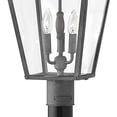 thumbnail image 3 of Trellis Collection Hinkley Trois Lumières Grand Support de Poteau Extérieur, Zinc Vieilli, 3 of 6