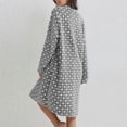 thumbnail image 3 of Flannel Zip-Up Robes For Women, Polka Dot Long Sleeve Housecoat, Ladies Winter Warm Fleece Mid Bathrobe S-XL, 3 of 7