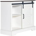 thumbnail image 3 of Chvans 31.5" Farmhouse Coffee Bar Cabinet with Storage, Aquarium Stand Fish Tank Table, Grey Accent Cabinets for Living Room, Entryway, White, 3 of 9