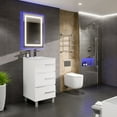 thumbnail image 2 of Eviva Deluxe 20"W x 18"D White Freestanding Bathroom Vanity with White Porcelain Integrated Sink, 2 of 11