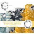 thumbnail image 6 of Yellow Teal Floral Spring Blackout Curtains for Bedroom/Living Room, Thermal Insulated Kitchen Curtains, Summer Botanical Pastoral Grommet Darkening Window Treatment Drapes 52"x72"x2, 6 of 8