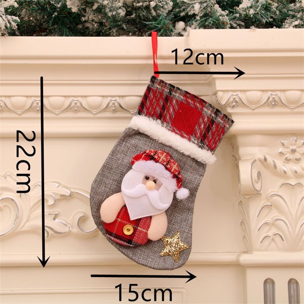 Ganfancp Nuevo Árbol de Navidad Colgante Fiesta Árbol Decoración Santa Calcetín de Felpa de Punto de Regalo Bolsas de Caramelos Ofertas Del Día Sólo En Línea 1X Media de Navidad