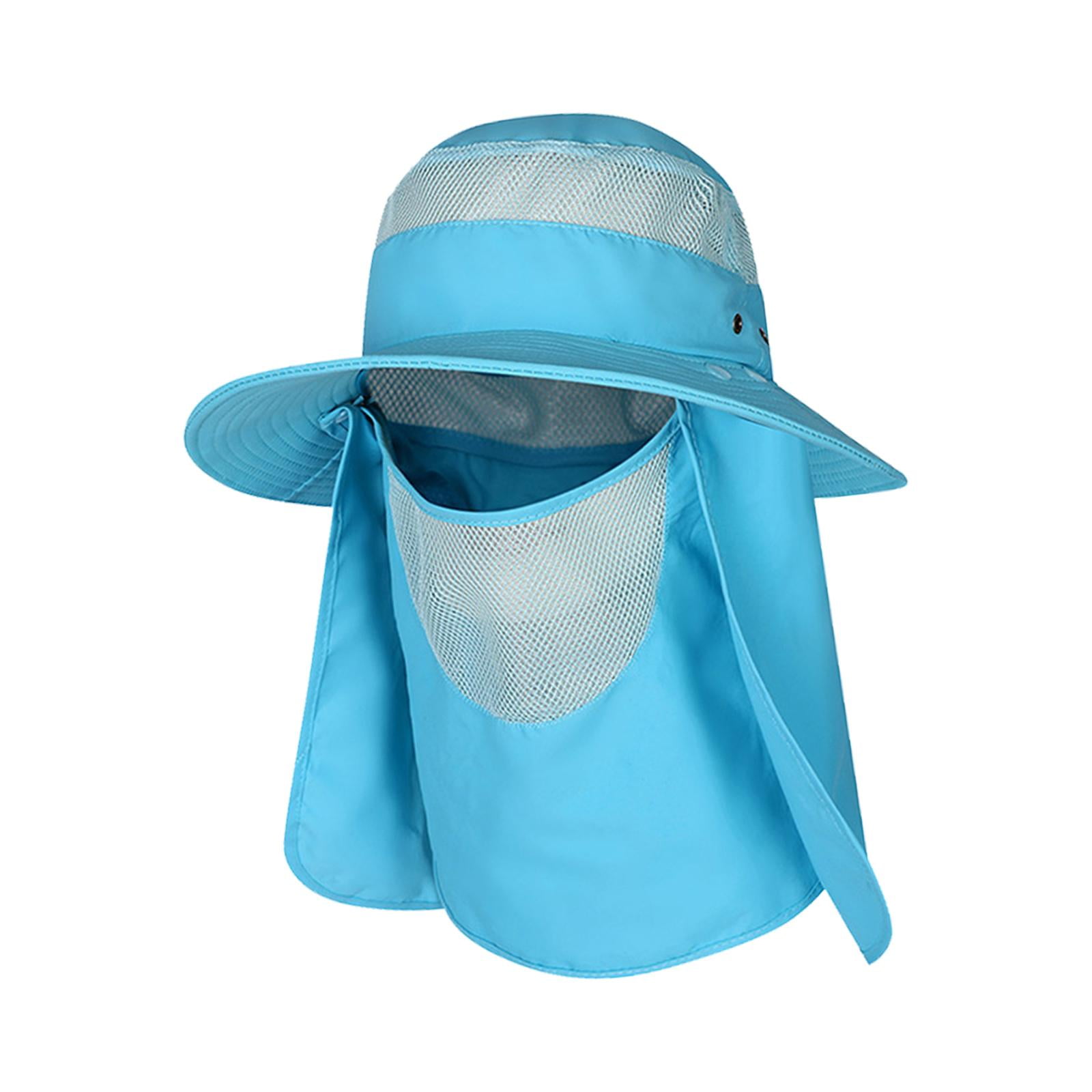 Fishing Hats with Removable Neck Flap Cover Face Cover Sun Protection Bucket Hat Sun Hat Summer Cap for Hiking Unisex Summer Outdoor Beach Light Blue Walmart