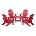 thumbnail image 2 of WestinTrends Malibu 5-Piece HDPE Adirondack Chair Outdoor Patio Conversation Set, Red, 2 of 15
