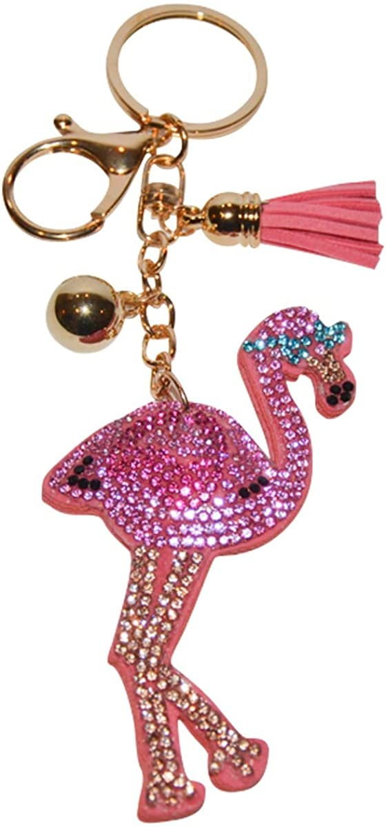 Flamingo Keychain Keyring Key Chain Ring Bag Charm Pendant Adorable Keyring SM 