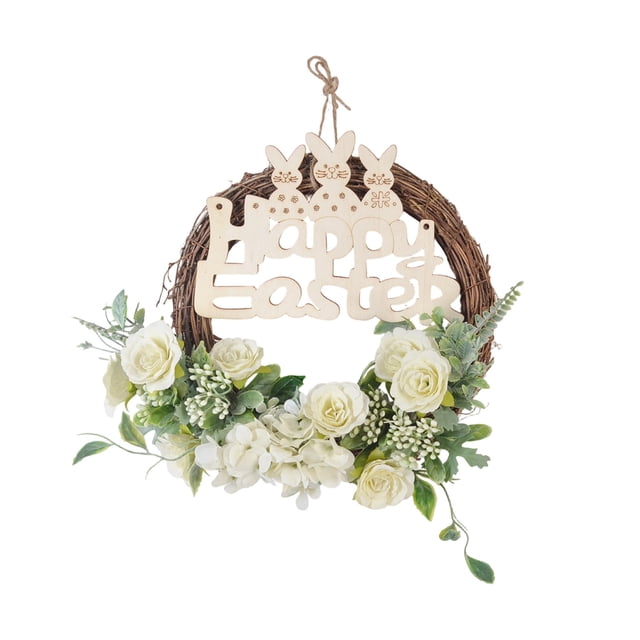 Easter Wreath Wall Decor For Living Room Bedroom Door 32 cm x 30 cm Plastic Spring Holiday Decoration