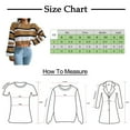 thumbnail image 5 of Vedolay Women's Sweaters Womens V Neck Long Sleeve Color Block Striped Casual Cable Knit Pullover Sweater,Khaki L, 5 of 5