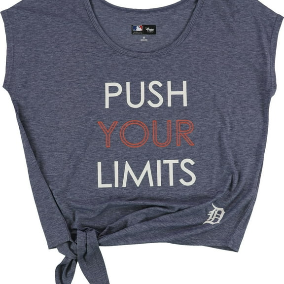 G-III Sports Womens Push Your Limits Graphic T-Shirt, Blue, Medium