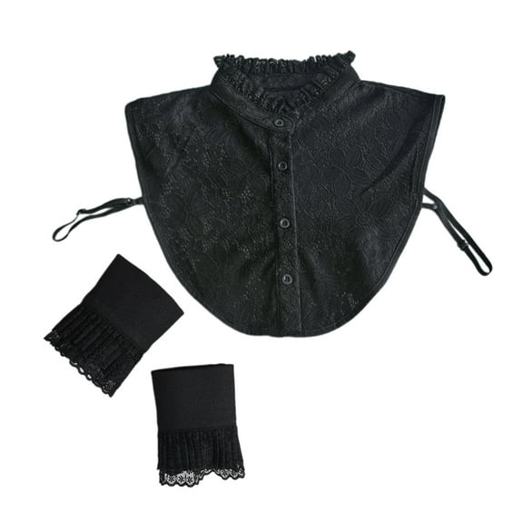 Aellinatey Ruffle Lace Detachable Fake Collar and Cuffs Set Clothes Accessories for Womens