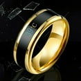 thumbnail image 3 of Temperature Ring Steel Emotion Mood Rings ring steel mood ring Couple Intelligent Sensitive Hand Jewelry, Size 12, Gold, 3 of 8