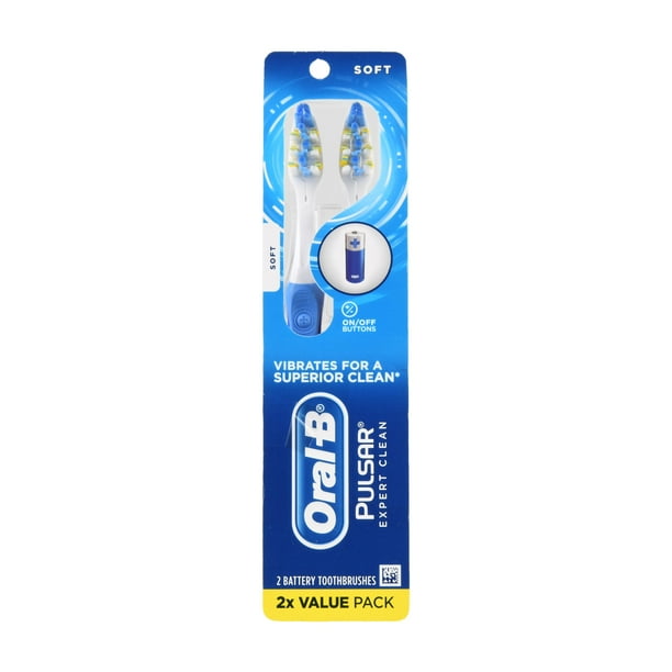 OralB Pulsar Expert Clean Electric Toothbrush, Battery Powered, 2 ct