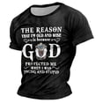 thumbnail image 2 of Mens T Shirts Easter Letter Print Short Sleeve Crew Neck Top Comfort Breathable Casual Shirts for Men Black L, 2 of 3