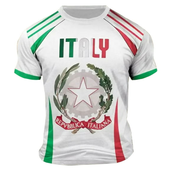 Xdzjlr Tshirt Men Italian Round Neck Short Sleeved Fashion Mens Shirts Casual,S
