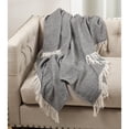 thumbnail image 3 of SARO TH542.GY5060 Herringbone Tasseled Throw  Gold, 3 of 3