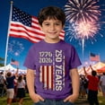 thumbnail image 2 of Landzoo Toddler Kids Boys Girls 4Th Of July Graphic Print Short Sleeve Crew Neck T-Shirt Patriotic Independence Day Summer Casual Toddler Tees Size 5-6 Years Dark Purple, 2 of 4