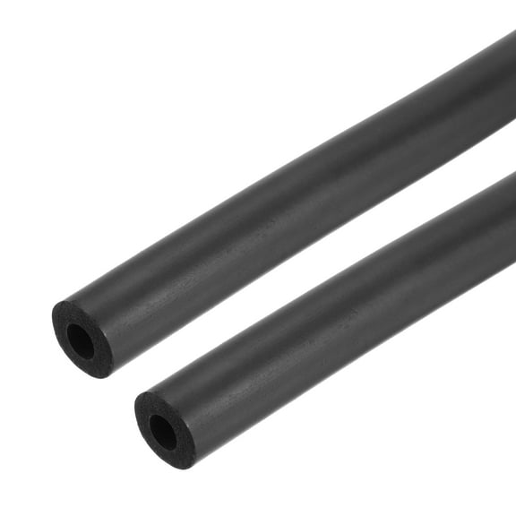 2pcs 3.3ft Pipe Insulation Tube 1/2 inch(12mm) ID 1 1/16 inch(26.5mm) OD Foam Tubing for Handle Grip, Black