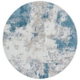 thumbnail image 2 of SAFAVIEH Bayside Everard Abstract Polyester Area Rug, Blue/Gray, 6'7" x 6'7" Round, 2 of 10