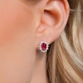 thumbnail image 3 of Gem Stone King 2.42 Ct Oval Pink Tourmaline 18K Rose Gold Plated Silver Earrings, 3 of 6