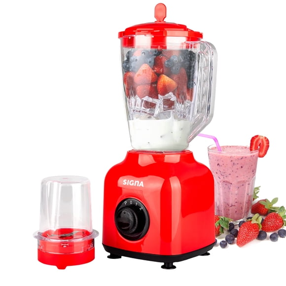 Licuadora Profesional Moledor 2 En 1 2 Velocidades Vaso 1.5 Litros Signa Color Rojo