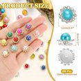 thumbnail image 2 of 12mm Sunflower Pearl Sew on Rhinestones, 200 Pcs Rhinestone Sequin Embellishments Crystal Glass Silver Base for Bedazzling, Lake Blue, 2 of 7