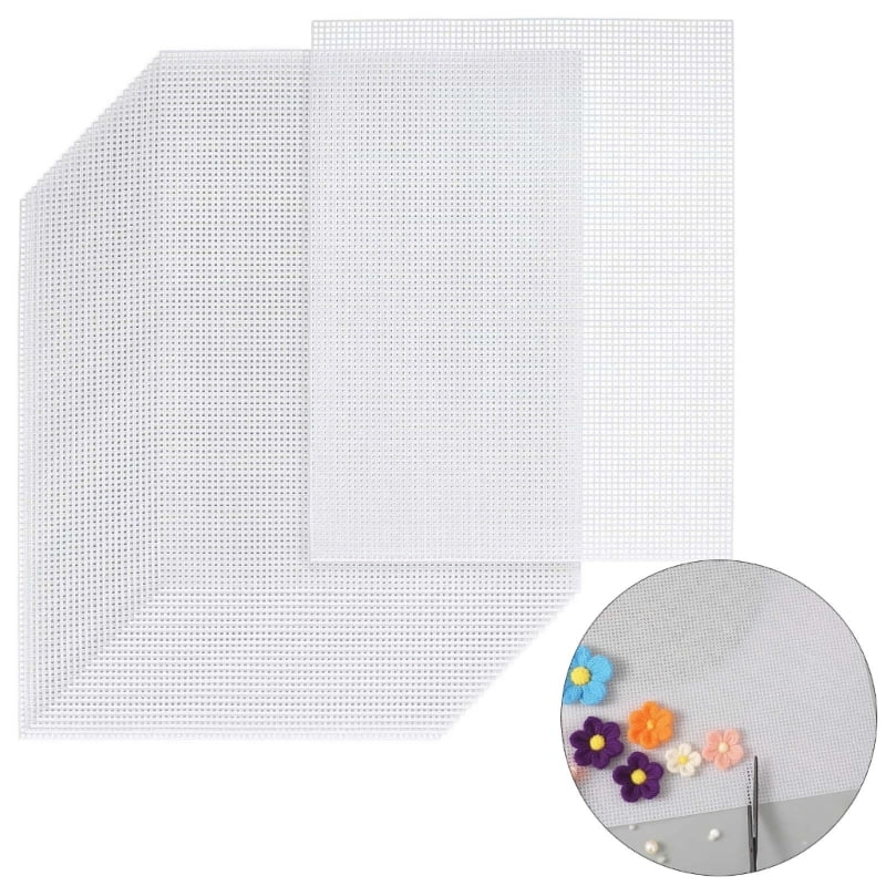 Plastic Canvas Craft Sheets Permanent Needlepoint Fabric Base for Artisanal Art Projects