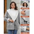 thumbnail image 2 of XiaoBanDeng Women Hoodies Fleece Jackets Soft Fuzzy Long Hoodie Sweatshirt Casual Sherpa Hoodies Horn Button Coats Winter, 2 of 4