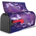 thumbnail image 2 of Purple Butterfly with Glowing Firework and Sparkle Star Mailbox Covers Magnetic Post Box Cover Wraps Standard Size 21x18 Inches for Garden Yard Decor, 2 of 6