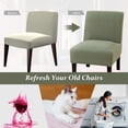 thumbnail image 4 of 2 Pack Armless Accent Chair Covers, Stretch Knitted Slipper Chair Couch Slipcover Furniture Protector, Cyan, 4 of 9