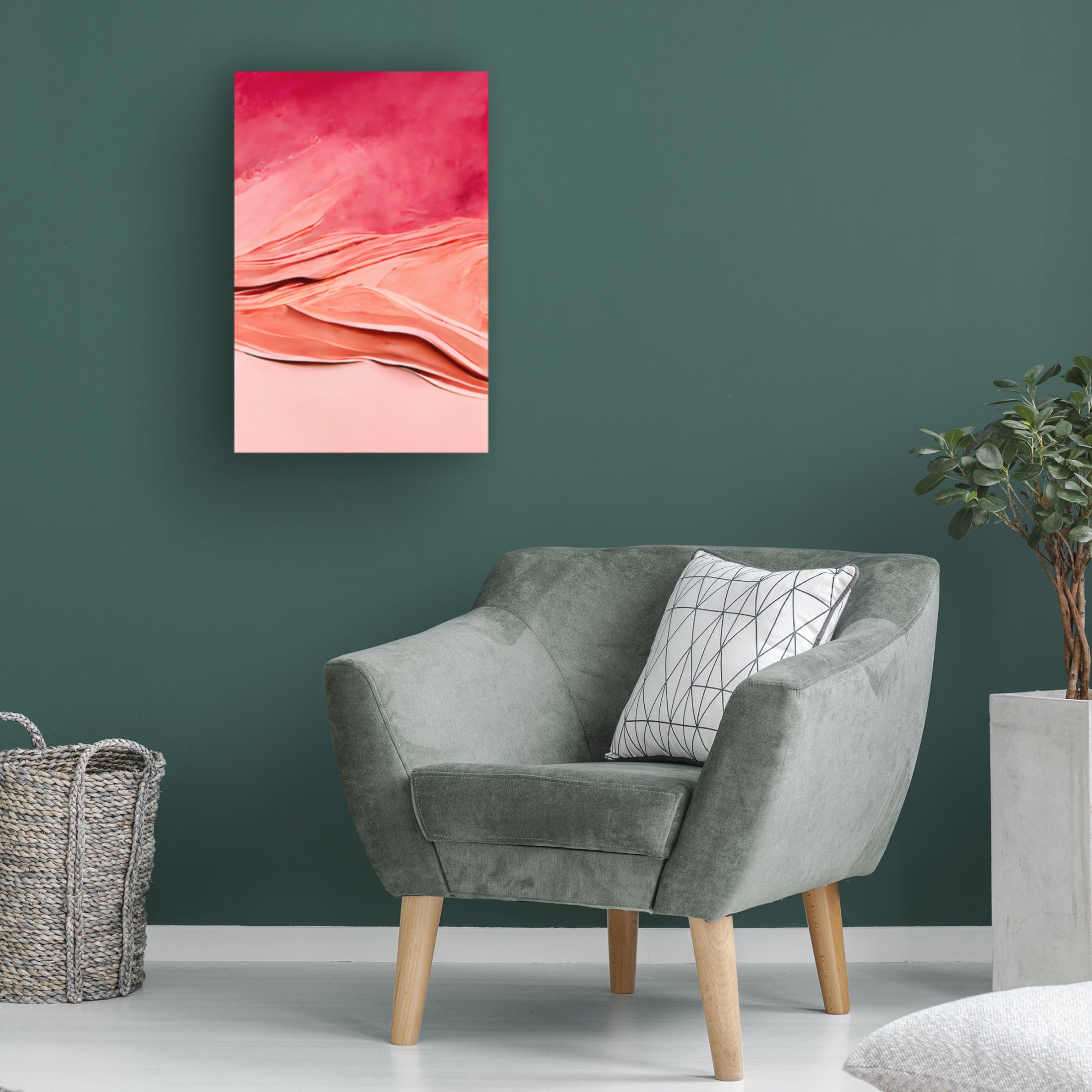 Canvas Wall Art - Treechild 'Abstract Thick Pink Color' Wall Art for Living Room, Bedroom, or Office D?cor by Trademark Fine Art - 22 x 32 Inches