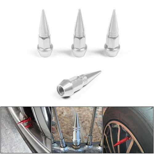4pcs 45mm Car Motorcycle Auto Bike Dustproof Tire Wheel Stem Valve Caps Silver