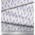 thumbnail image 3 of Soimoi Blue Rayon Crepe Fabric Arrow,Heart & Eiffel Tower Architectural Decor Fabric Printed Yard 46 Inch Wide, 3 of 3