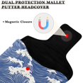 thumbnail image 3 of Haosy Blue White Wave Golf Mallet Putter Cover Strong Magnetic Leather Golf Club Headcover Closure, 3 of 7