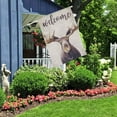thumbnail image 6 of Moose Welcome House Flag Vertical Double Sided Burlap Moose With Two Big Antlers Brown Farmhouse Yard Outdoor Seasonal Flags Decoration 28 x 40 Inches, 6 of 6